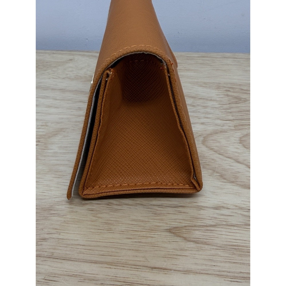 Tory Burch Saffiano Leather Suede Sunglasses Orange Case 6.5" Length - Picture 5 of 5